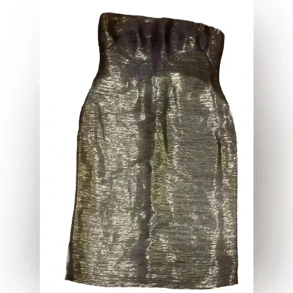 Ralph Lauren Collection Purple Label Metallic Strapless Cocktail Mini Dress L XL - Picture 8 of 16